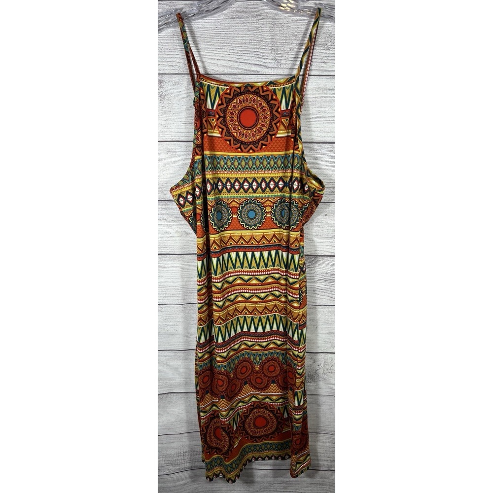Absolutely Love It XL Boho Geometric Slip Dress Women's Festival Midi